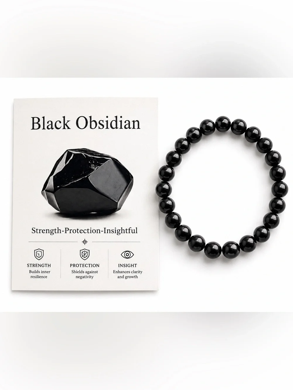 🖤Black Obsidian Bead Bracelet for Men🖤